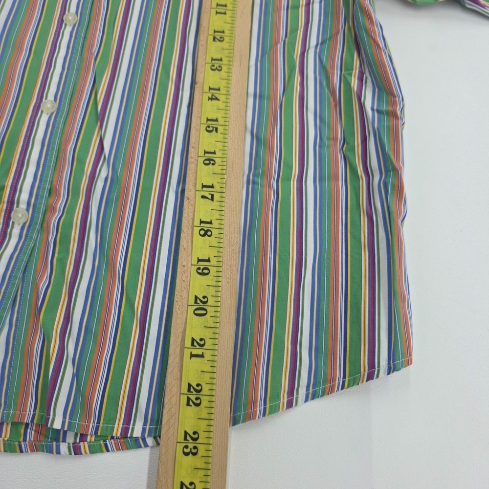 Lauren Ralph Lauren Womens PM Multicolor Stripe Button Front Cotton‎ Blouse Top - Picture 15 of 16